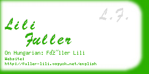 lili fuller business card